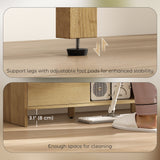 TV Stand for up to 65 Inch TV, Nordic Entertainment Center with 2 Cabinets and 2 Open Shelves for Living Room