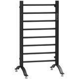 8-Bar Heated Towel Warmer Rack with Built-in Timer and LED Indicators, Wall Mounted & Free Standing Carbon Steel Electric Towel Bar with Adjustable Temperature