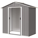 6.5x3.5ft Metal Garden Storage Shed for Outdoor Tool Storage with Double Sliding Doors and Vents