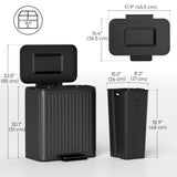 Trash Can, 2 x 5.3 Gallon (2 x 20 L) Garbage Can with Soft-Close Lid