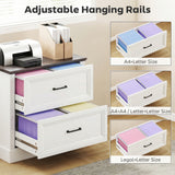 Lateral Filing Cabinet, Farmhouse File Cabinet with 2 Silent Drawers for Letter/A4/Legal Size Files