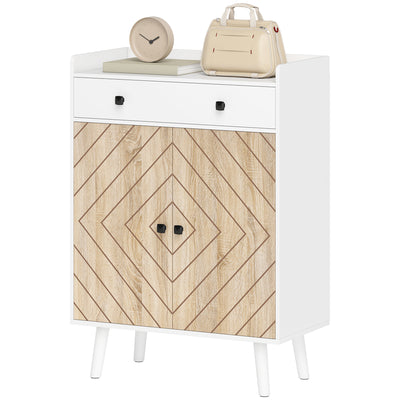 Shoe Cabinet for Entryway, Modern Shoe Storage Cabinet with Adjustable Shelves and Drawer for 12 Pairs