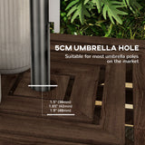 Base de parasol extérieur 2 en 1 avec rangement Table d'appoint de patio en bois
