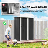 5 x 3ft Outdoor Storage Shed Metal Garden Shed Cabanon with Sloped Roof, Lockable Door for Tool