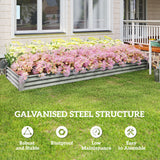 12 x 4 x 1ft Galvanized Raised Garden Bed, Reinforced Outdoor Planter Box with Open Bottom