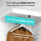 Portable Wardrobe, Foldable Plastic Closet with 8 Compartments, 2 Hanging Rods and Magnetic Clear Doors