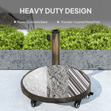 46 lbs Resin Round Patio Umbrella Base, Umbrella Stand with Wheels