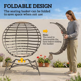Chaise œuf, chaise panier pliable avec grand coussin de siège
