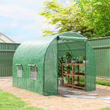 8'x6.6'x6.6' Heavy Duty Walk-in Greenhouse Garden Tunnel Hot House Outdoor Flower Vegetable Growth Warm House Roll Up Door, Steel