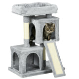 Plush Cat Tree Tower Activity Center with Sisal Scratching Post Scratching Board Perch Condo