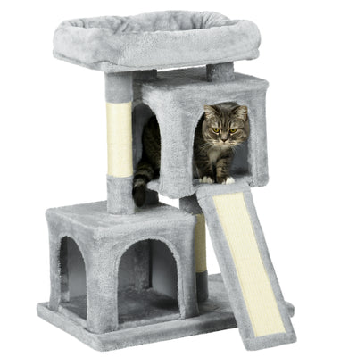 Plush Cat Tree Tower Activity Center with Sisal Scratching Post Scratching Board Perch Condo