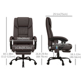 6-Point Vibration Massage Chair, Height Adjustable Reclining Computer Chair with Retractable Footrest
