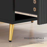 Bedside Table, Nightstand with 2 Drawers, Side End Table with Metal Legs for Bedroom