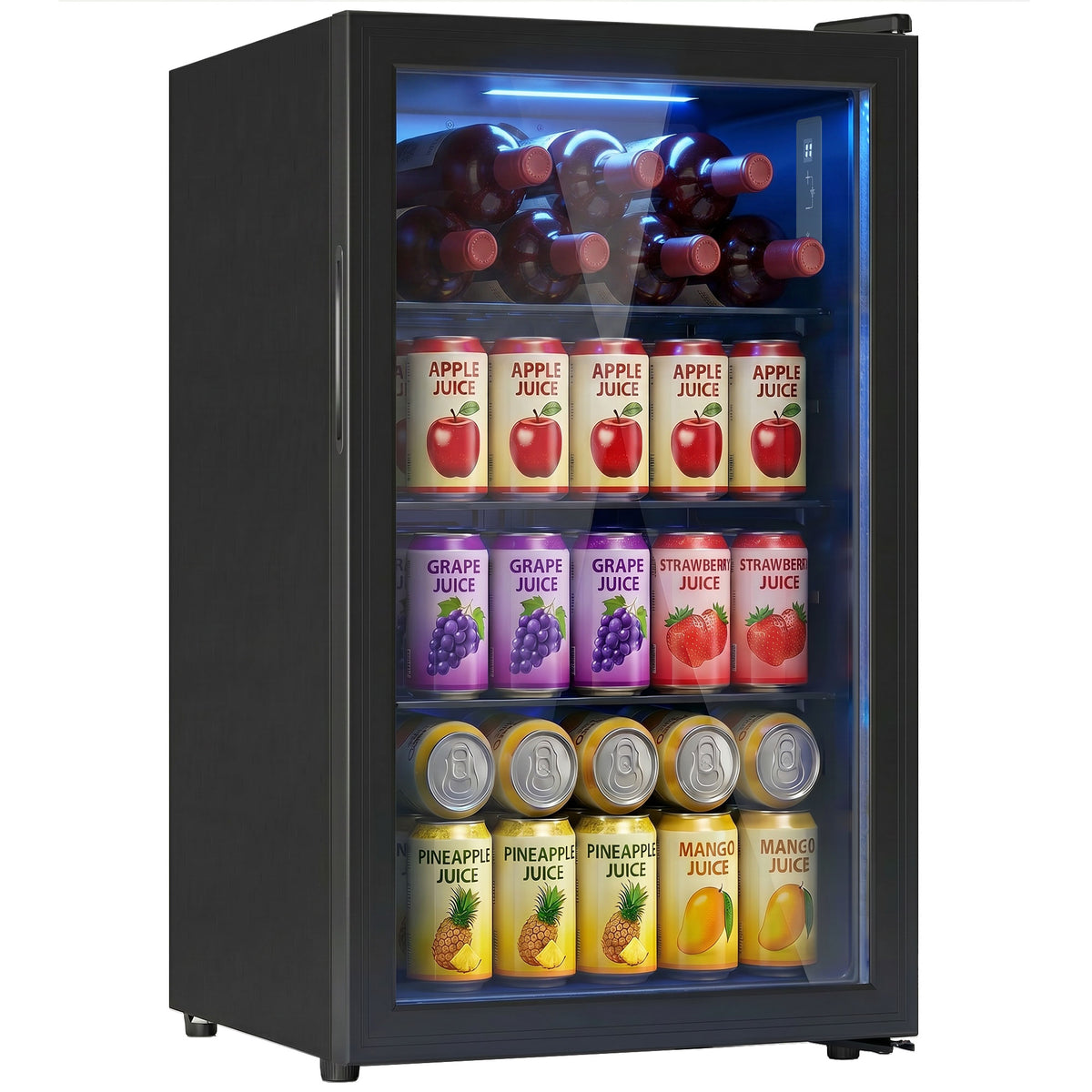 2.1 Cu.Ft Beverage Fridge, 85 Can Drink Fridge with Glass Door