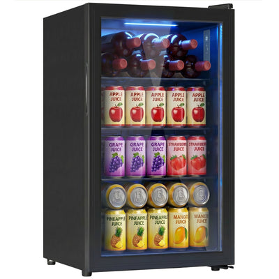 2.1 Cu.Ft Beverage Fridge, 85 Can Drink Fridge with Glass Door