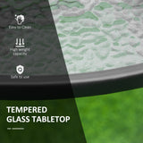 Table repas patio 42 pouces avec trou parasol, table bistro ronde extérieure pour jardin pelouse cour, acier