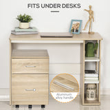 Mobile Filing Cabinet, Vertical File Cabinet with 2 Drawers, Wheels, for Letter or A4 File
