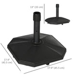 48lbs Concrete Square Patio Umbrella Base Weight, Outdoor Umbrella Stand Holder for Lawn