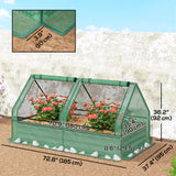 6' x 3' Metal Planter Box with Cover, Raised Garden Bed with Mini Greenhouse for Herbs