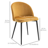 Modern Dining Chairs, Mid-Back Velvet-touch Upholstery Side Chair, Set of 4