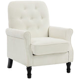 Accent Chair, Mid-Century Modern Armchair with Thick Padded Seat, Solid Wood Legs