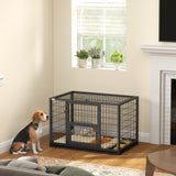 Cage à Chien 37 Pouces Robuste, Grand Chenil Métallique pour Chien avec Plateau Amovible, 3 Portes et Verrouillage Sécurisé