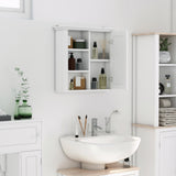 Meuble de salle de bain mural, armoire à pharmacie murale avec 3 étagères ouvertes et placard de rangement pour buanderie
