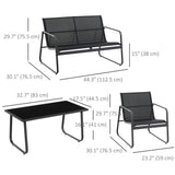 4 Piece Patio Furniture Set, Outdoor Conversation Set with Loveseat Sofa