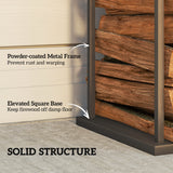Firewood Rack Outdoor, Vertical Fireplace Storage Rack, 220 lbs Capacity, 13