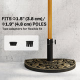Base parapluie patio demi-rond résine 20 lbs 20