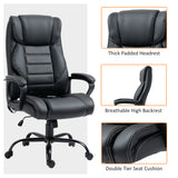 Massage Office Chair, High Back Executive Office Chair with 6-Point Vibration, Adjustable Height, Swivel Seat and Rocking Function