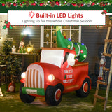 6ft Christmas Inflatable Santa Claus Driving A Truck with LED Lights