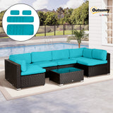 Outdoor 14pc Patio Rattan Sofa Set Cushion Polyester Cover Replacement Set - No Cushion Included