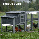 Grand poulailler, maison pour poules en bois avec enclos couvert, plateau coulissant