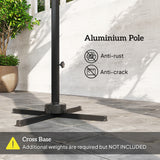 8 FT Aluminium Cantilever Patio Umbrella with 360° Rotation, Crank and Tilt for Garden