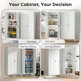 Armoire de Rangement de Bureau, Classeur Verrouillable avec 3 Étagères Réglables et 2 Portes pour Bureau à Domicile