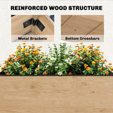 Wooden Raised Garden Bed, 2-Tier Raised Planter with Storage Shelf