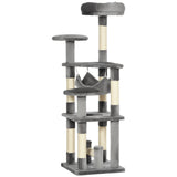 Plush Cat Tree Tower Activity Center with Sisal Scratching Post Scratching Board Perch Condo