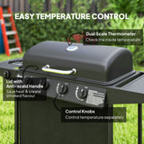 4+1 Burner Propane Gas BBQ Grill, Side Table, Shelf, Spice Rack, Wheels