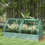 6' x 3' Metal Planter Box with Cover, Raised Garden Bed with Mini Greenhouse for Herbs
