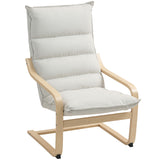 Fauteuil moderne en tissu bouleau, Chaise d'appoint avec jambe et bras courbes pour salon