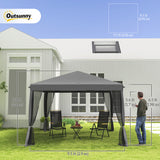 10' x 10' Pop Up Canopy Tent Gazebo, Foldable Canopy Tent with Zipper Mesh Sidewalls