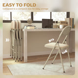 4 Pack Folding Chairs with Padded Seats, Velvet Portable Party Chairs with Steel Frame