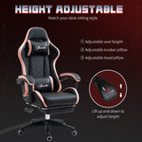 Computer Gaming Chair, PU Leather Office Desk Chair with Footrest, Swivel Wheels, 135° Reclining Back