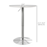 High Top Bar Table, Adjustable Round Kitchen Table with Swivel Top and Steel Base, Bistro Table for 2 People