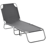 Chaise lounge pliante extérieure, transat de plage portable avec tissu maille respirant