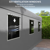 10' x 20' Carport, Heavy Duty Portable Garage with 6 Mesh Windows and 2 Doors