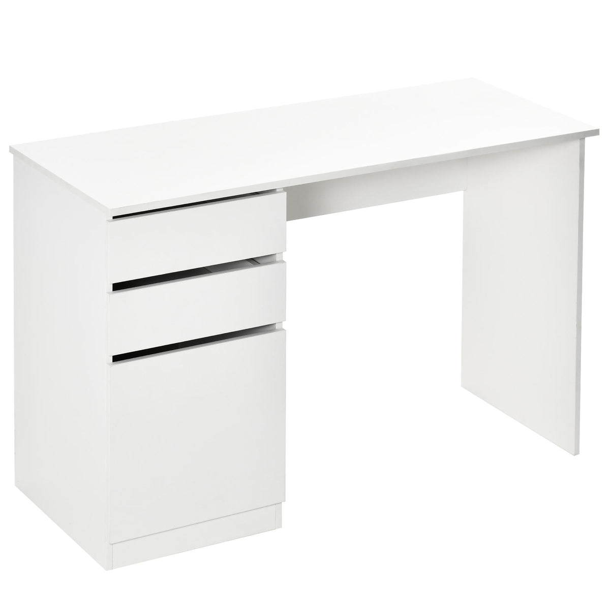 Modern Computer Desk, Writing Workstation with Storage Drawer and Cabinet for Living Room