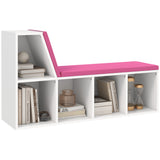Multi-Purpose Bookshelf with 5 Cubes, 5-Cubby Bookcase with Cushioned Reading Nook and Storage Shelves