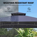 10' x 10' Gazebo, Soft Top Outdoor Gazebo with 2-Tier Roof, Metal Frame